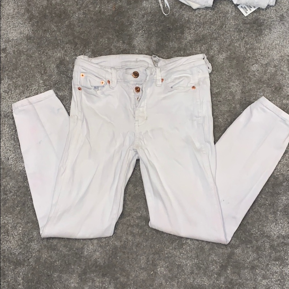 White Free People High Waisted Jeans
